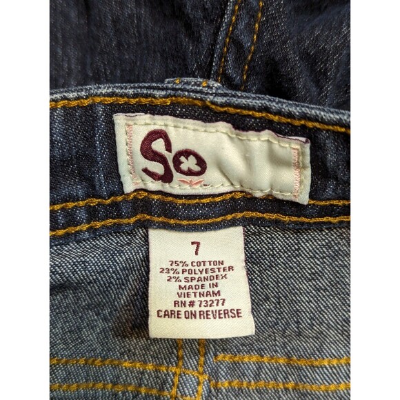 SO Women Jeans Juniors Size 7 Low Rise Skinny Denim Stretch Measures‎ 30x32 - Picture 10 of 11